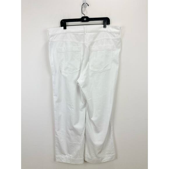 J.Crew White Drapey Denim Trouser Wide Leg White Jean High Waisted US 35 NWT - Picture 9 of 11